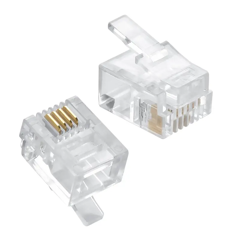 Rj22 4P4c Plug For Handset Flat Stranded Wire 100Pk 1