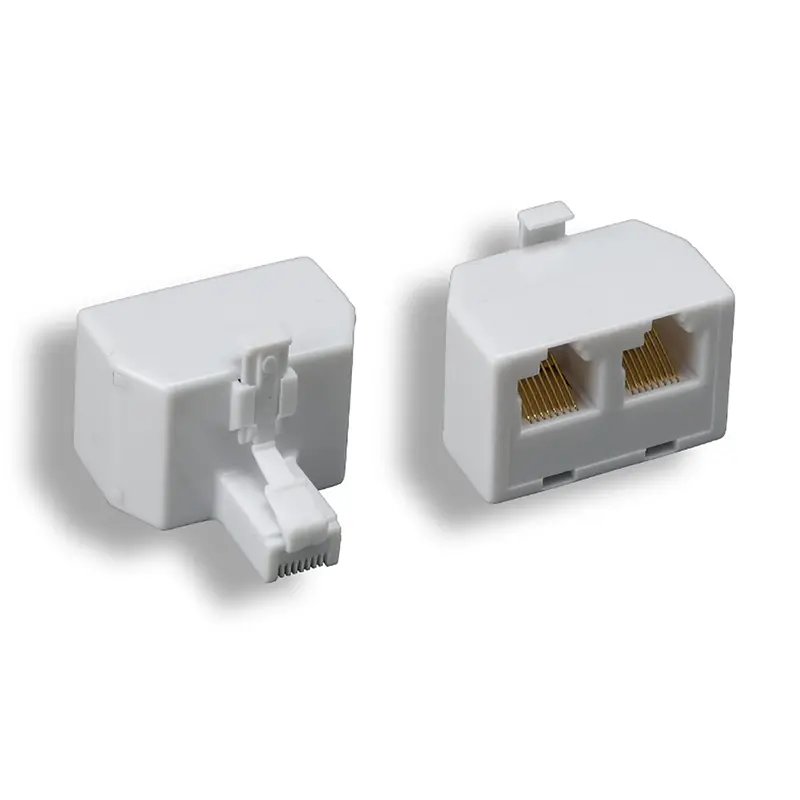 Rj45 8P/8C 1M/2F Modular T-Adapter White 1