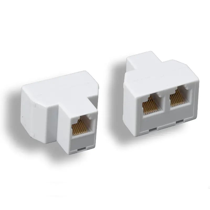 Rj45 8P/8C Modular T Adapter Straight White 1