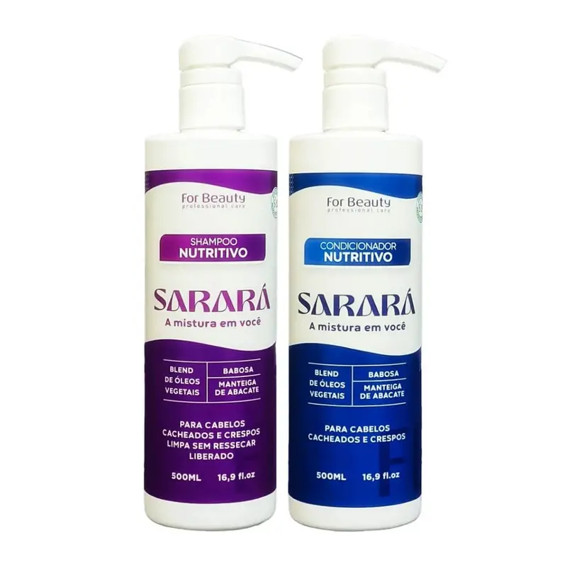 Sarará Nourishing Curly Hair Aloe Vera Avocado Treatment Kit 2X 500Ml For Beauty 1