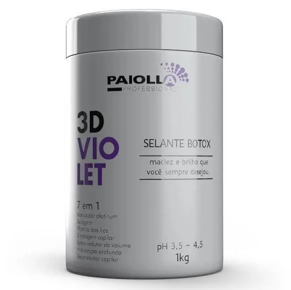 Shielding Reductor Platinum Tinting Deep Hair Mask 3D Violet Sealant 7 In 1 1Kg - Paiolla 1
