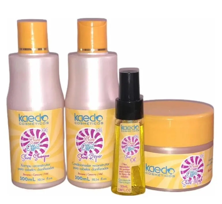 Shine Effect Banana Carrot Honey Ojon Argan Reconstruction Kit 4 Itens - Kaedo 1