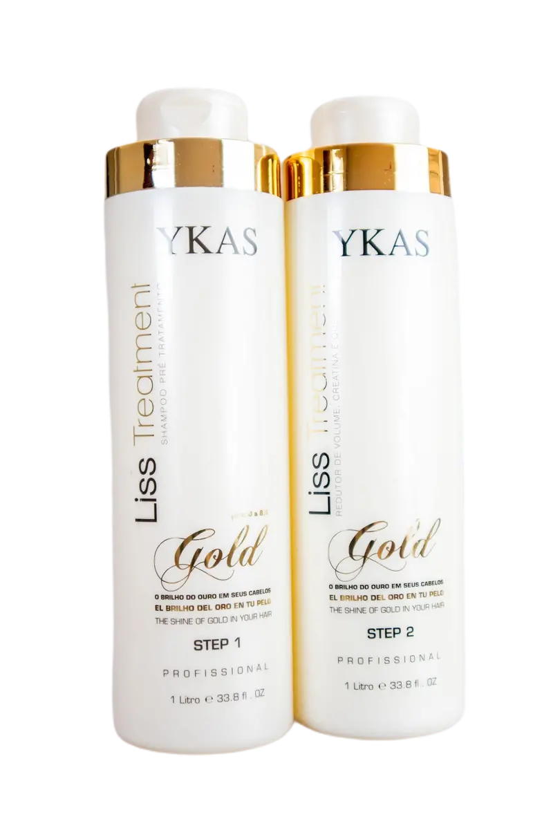 Shine Of Gold Y Kas Progressive Hair Brush Liss Treatment Kit 2X1l - Ykas 1