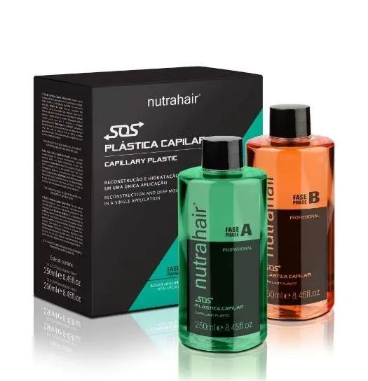Single Application Hydration Reconstruction Sos Hair Plastic 2X250ml - Nutrahair 1