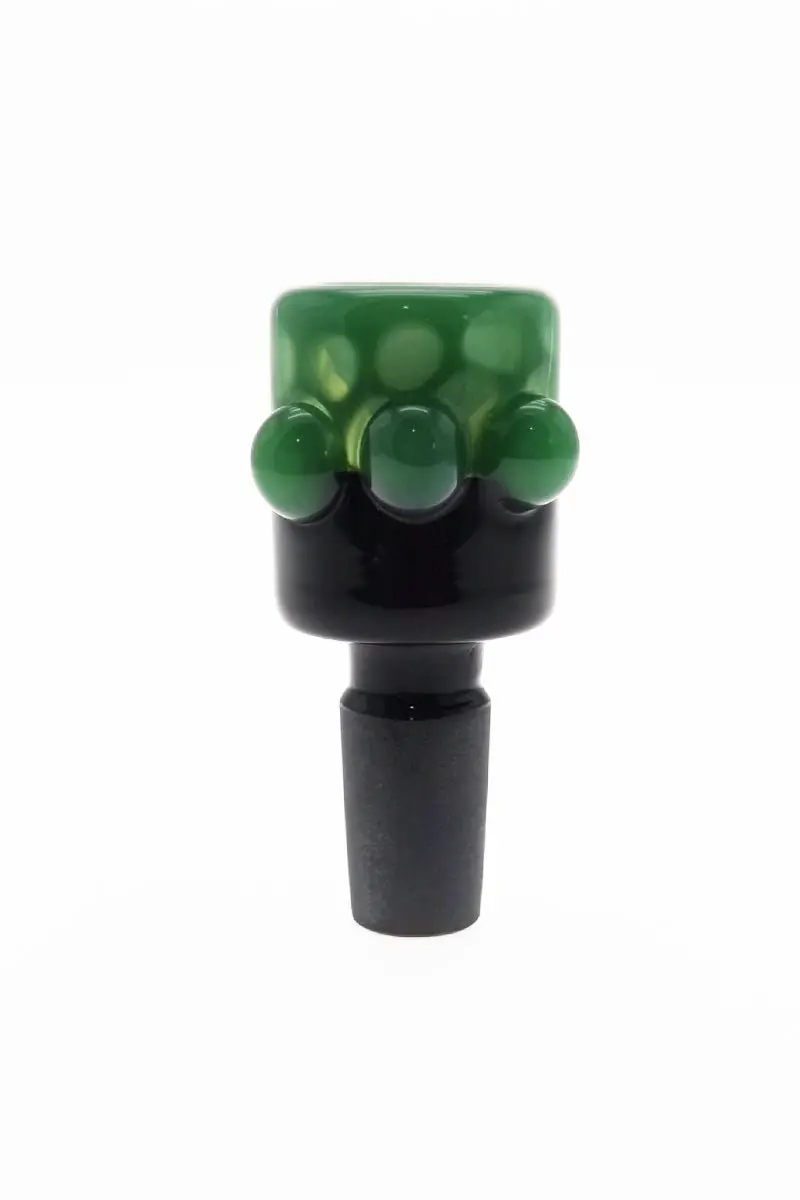 Single Hole Bong Slide Bowl Piece W/ Cylindrical Bowl & Multi-Marble Handle 1