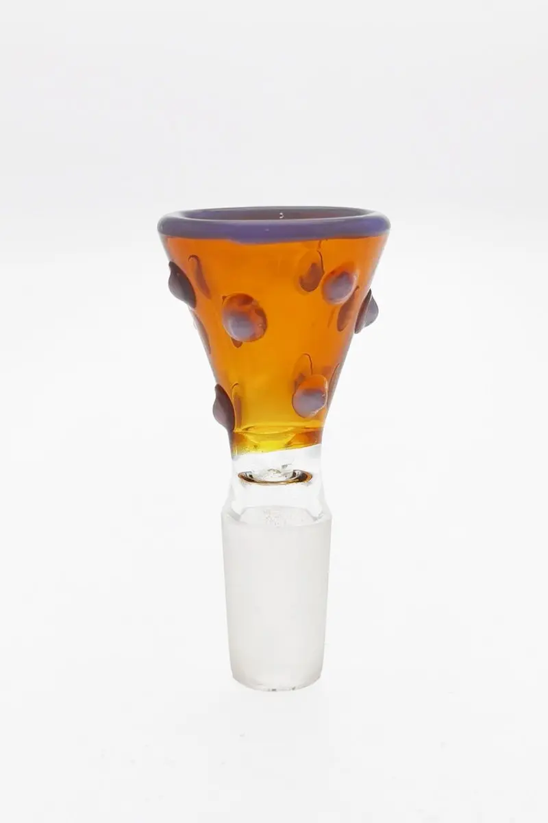Single Hole Bong Slide Bowl Piece W/ Martini Shape Bowl & Small Nubs 2
