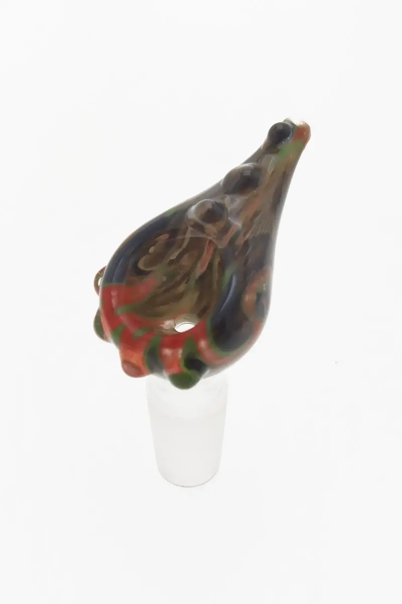 Single Hole Bong Slide Bowl Piece W/ Tear Drop Shaped Bowl & Handle (14Mm Male) 1