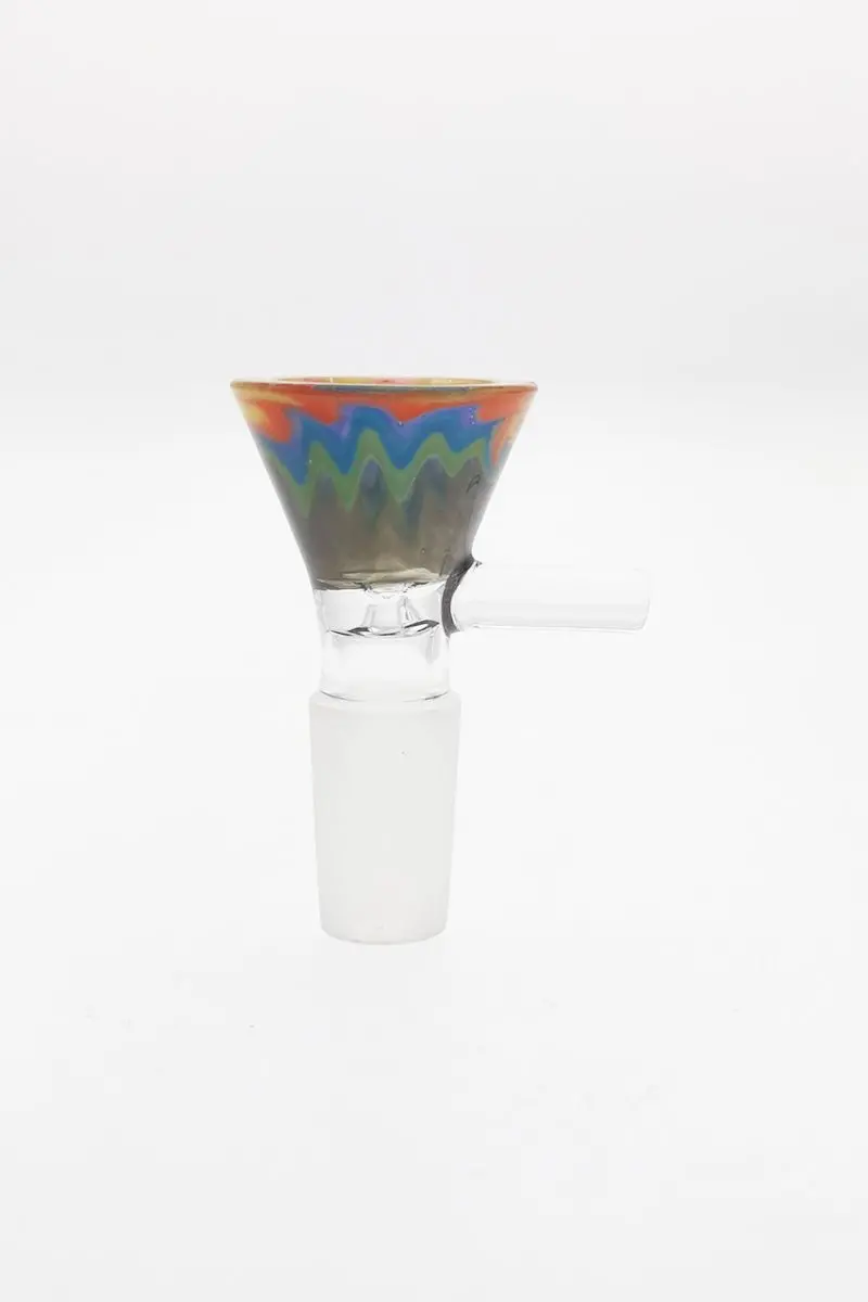 Single Hole Bong Slide Bowl Piece W/ Wigwag & Handle 1