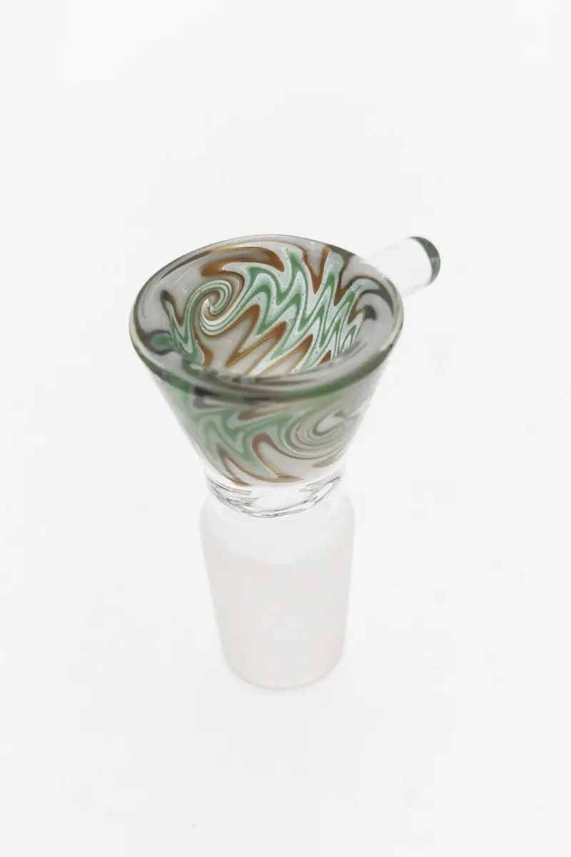 Single Hole Bong Slide Bowl Piece W/ Wigwag & Handle 1