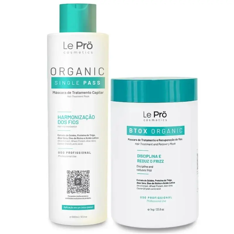 Single Pass Progressive Brush + Organic Deep Hair Mask Kit 2X1 Le Pro 1