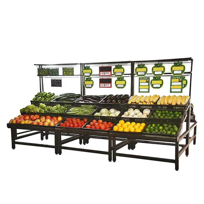 Single Sided Vegetable Rack With Black Baskets Yd-V009 1