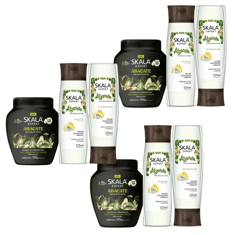 Skala Avocado Home Care Hair Treatment Shampoo Conditioner Cream Set 1