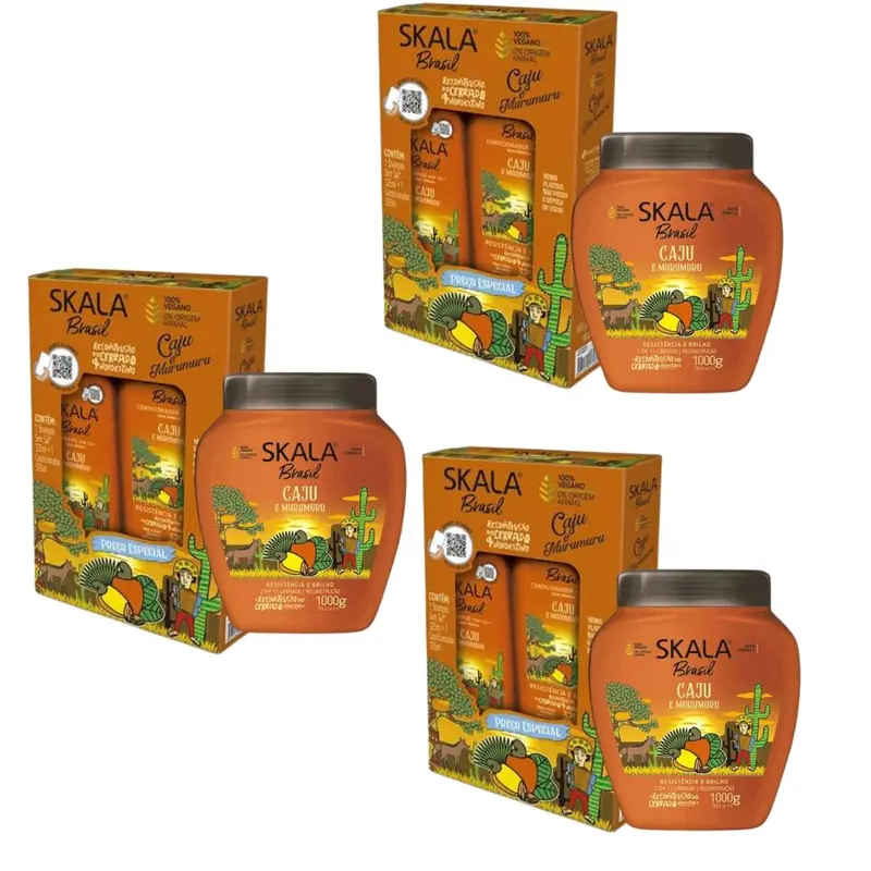 Skala Home Care Cashew Hair Treatment Daily Shampoo Conditioner Cream Set 1