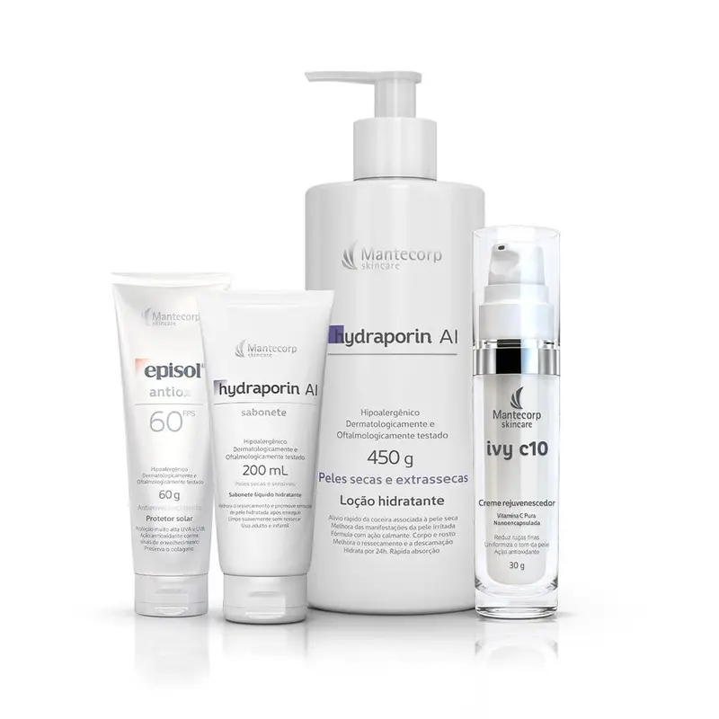 Skin Kit - Hydraporin Ai Soap + Hydraporin Ai + Ivy C 10+ Episol Antiox - Mantecorp 1
