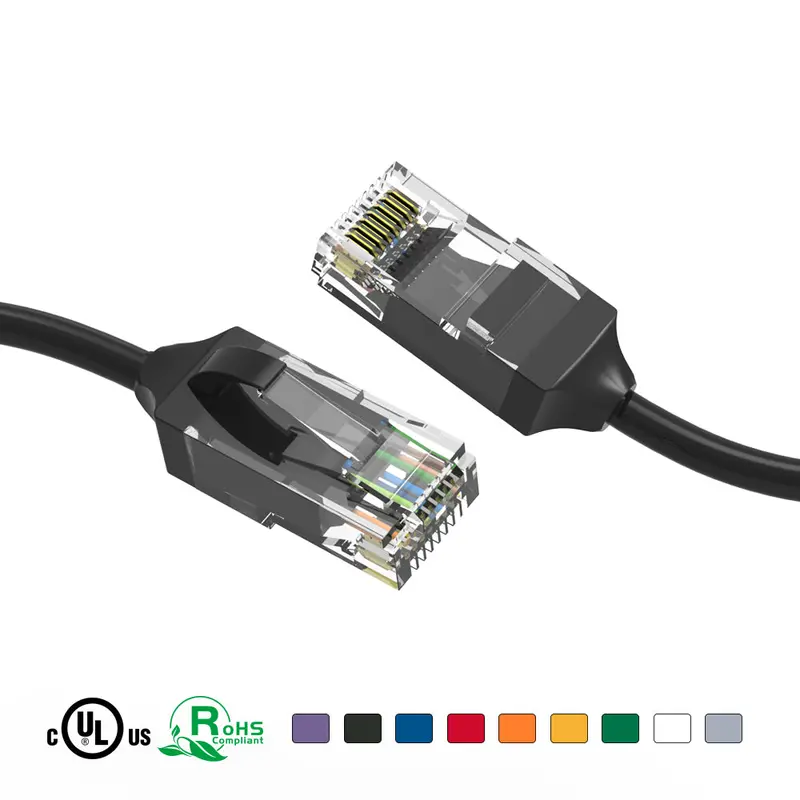 Slim Cat6 Rj45 28Awg Ethernet Network Patch Cable Booted (0.5Ft - 6Ft) 1