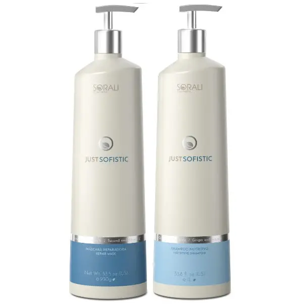 Sorali Just Sofistic - Kit - Nutritive Smooth Cleaning Shampoo & Intense Repair Hydration Mask - 1L/33 Fl Oz & 950G/33.5 Oz 1