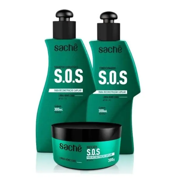 Sos Moisturizing Conditioning Hair Maintenance Treatment Kit 3X300 - Sachê 1