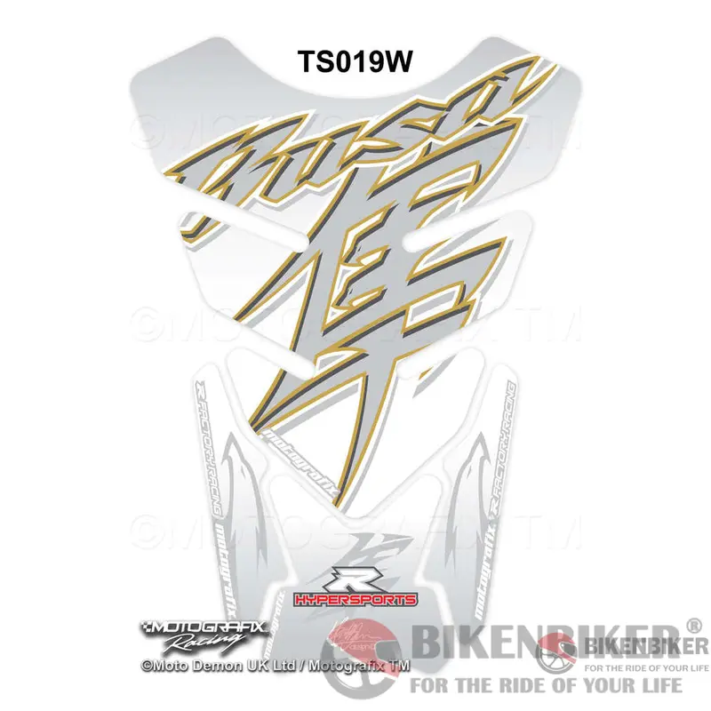 Suzuki Gsx1300r Hayabusa White Motorcycle Tank Pad Protector Motografix 3D Gel Ts019w-Motografix 1