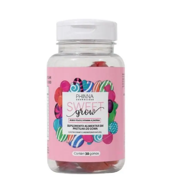 Sweet Grow Hair Nails Vitamins Biotin Folic Acid Supplement 30 Gummys - Phinna 1