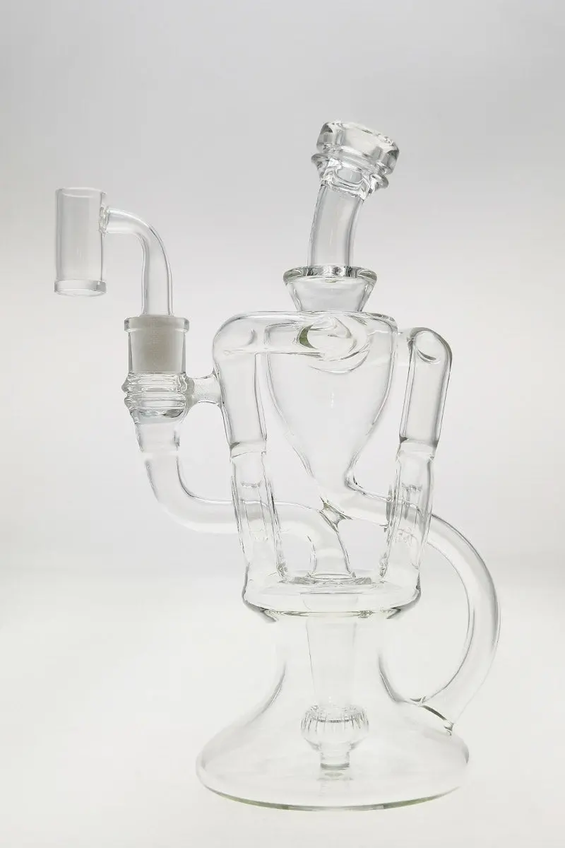 Tag - 10" Twin Arm Super Slit Donut Wormhole Recycler Dab Rig W/ Bellow Base (14Mm Female) 1