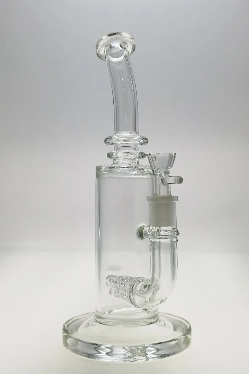 Tag - 12" Bent Neck Triple Super Slit Multiplying Inline Diffuser Dab Rig Bong 65X5mm (18Mm Female) 1