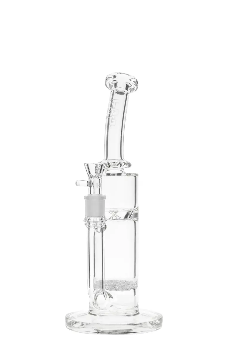 Tag - 13" Bent Neck Dragless Fritted Disc To Spinning Splash Guard Bong 65X5mm (18Mm Female) 1