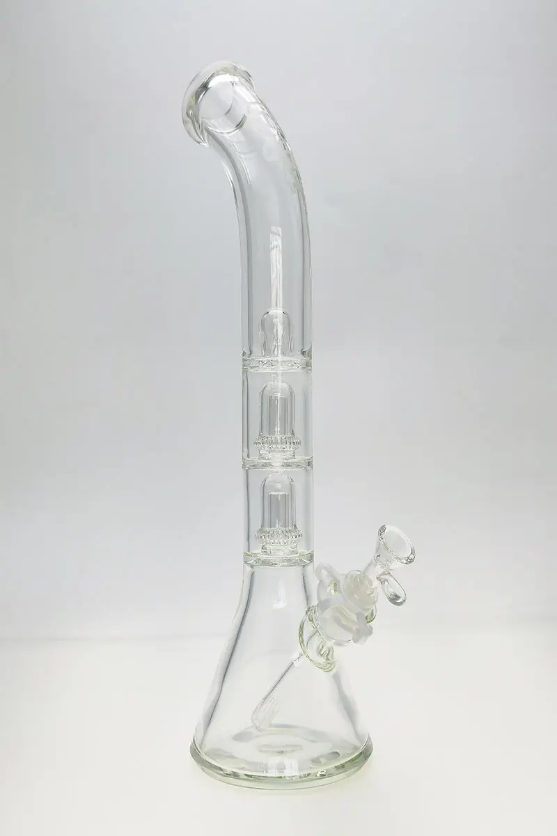 Tag - 18" Bent Neck Streamline Double Ufo Beaker Bong 50X7mm - 18/14Mm Downstem (3.75") 1