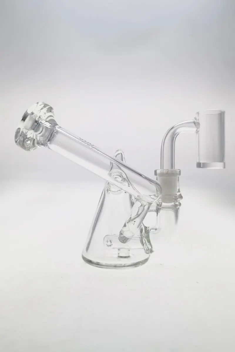 Tag - 4.25" Pendant Rig W/ Inline Diffuser Dab Rig (10Mm Female) Wavy Laser Engraved Logo - Clear 1