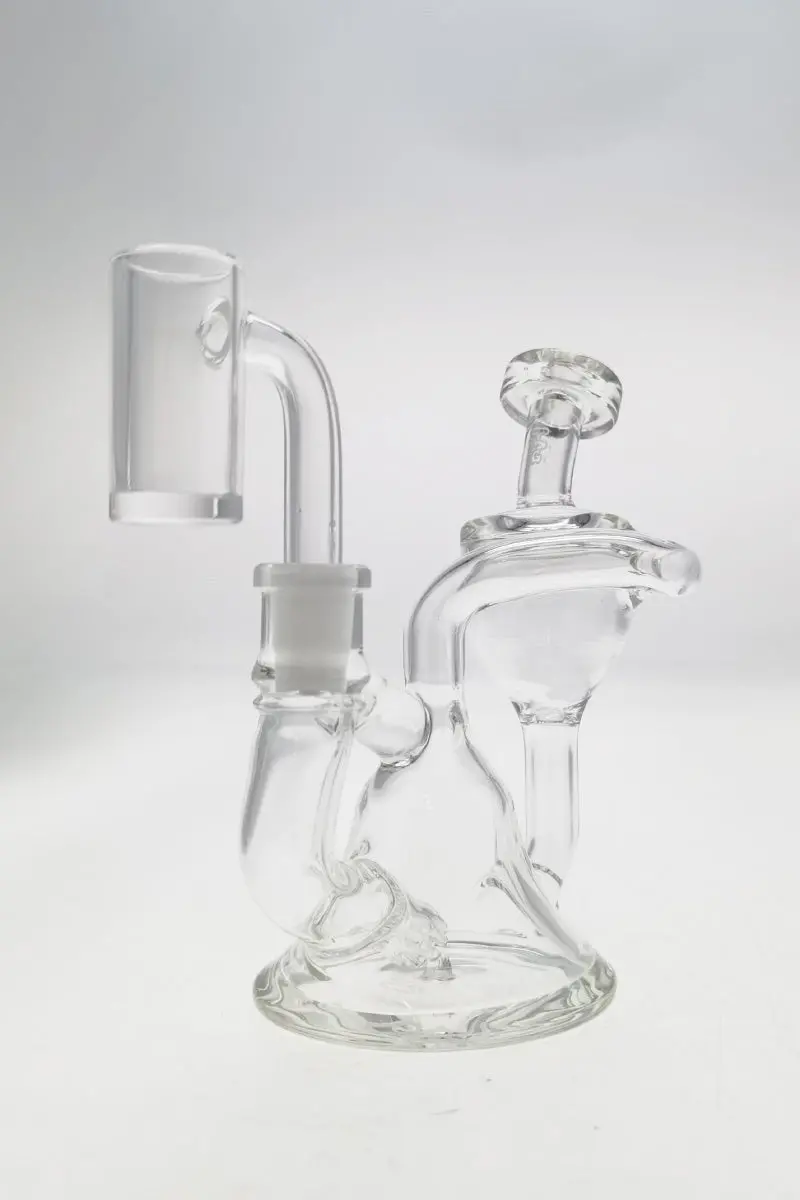 Tag - 4.5" Mini Fixed Showerhead Bellow Base Recycler Dab Rig 1