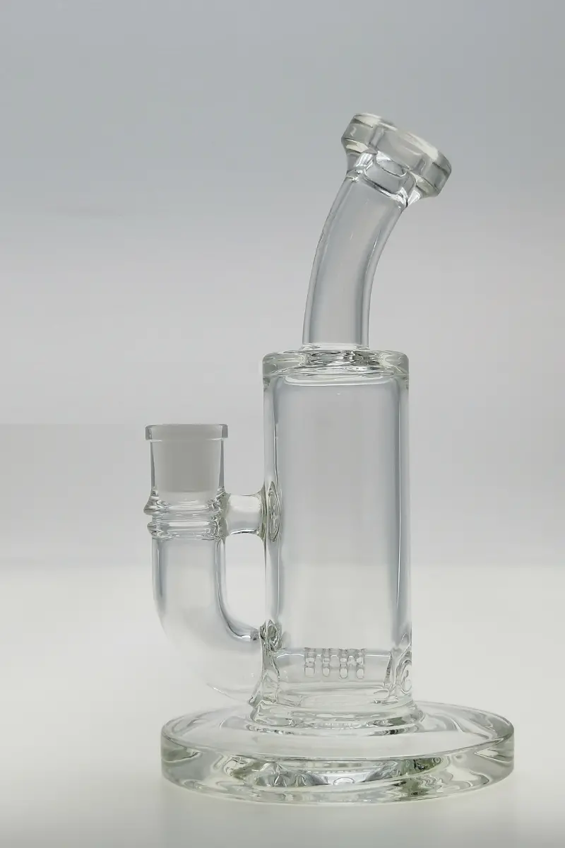 Tag - 8" Bent Neck Gridded Inline Diffuser Dab Rig 44X4mm (14Mm Female) 1
