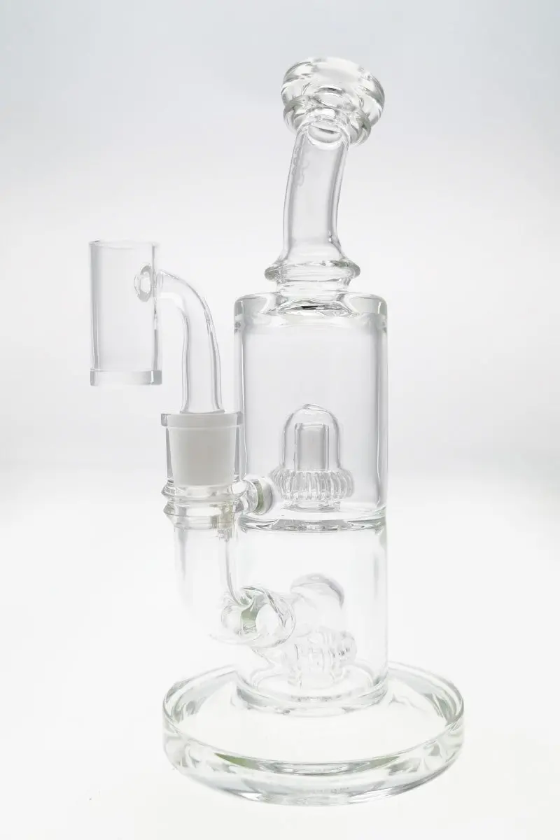 Tag - 9" Bent Neck Double Super Slit Ufo Dab Rig Bong 55X5mm (14Mm Female) 1