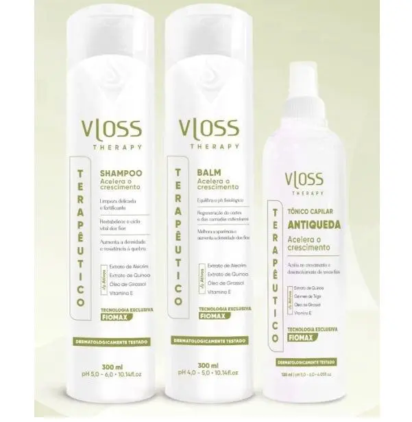 Therapy Fiomax Anti Hair Loss Scalp Treatment Home Care Kit 3 Itens - Vloss 1