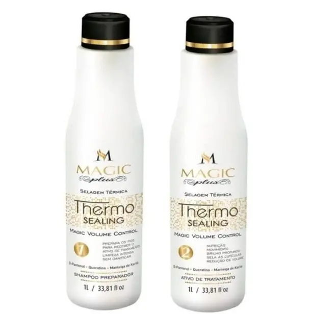 Thermo Sealing Volume Control Progressive Brush Hair Straightening Kit 2X1l - Magic Plus 1