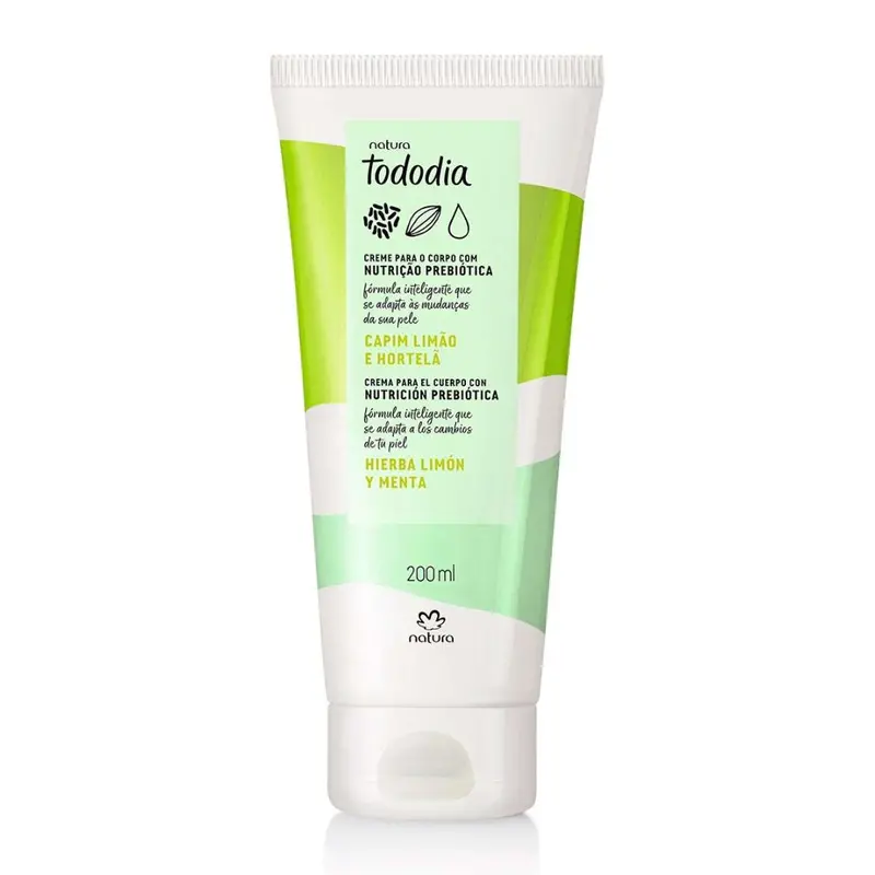 Todo Dia Nourishing Body Deodorant Cream Lemongrass Mint 200Ml Natura 1