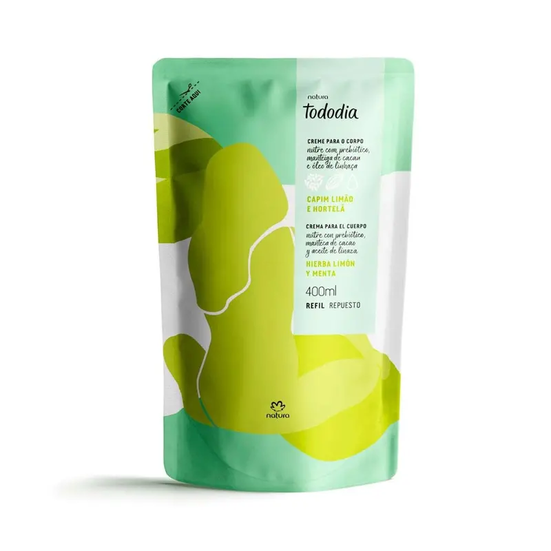 Todo Dia Nourishing Body Deodorant Cream Lemongrass Mint 400Ml Natura 1