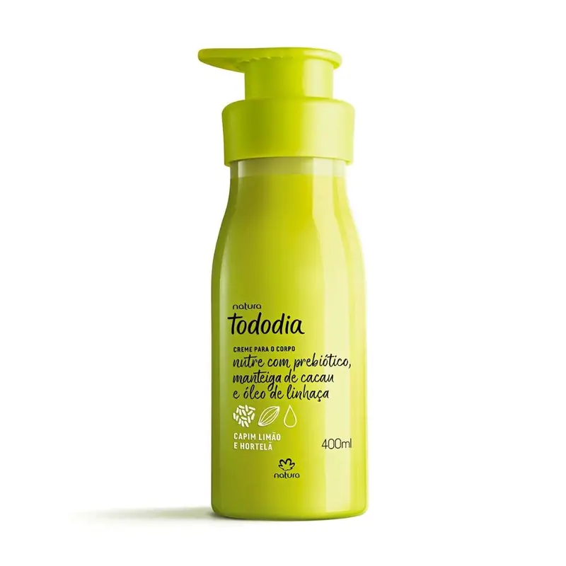 Todo Dia Nourishing Body Deodorant Cream Lemongrass Mint 400Ml Natura 1