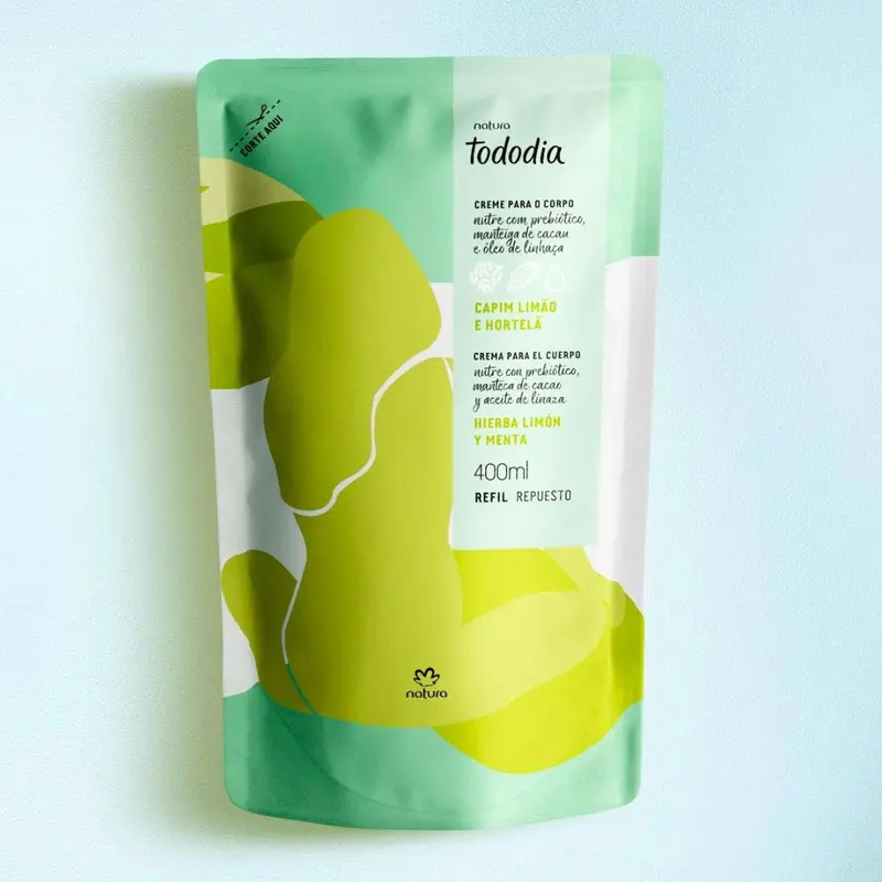 Todo Dia Nourishing Body Deodorant Cream Lemongrass Mint 400Ml Natura 2