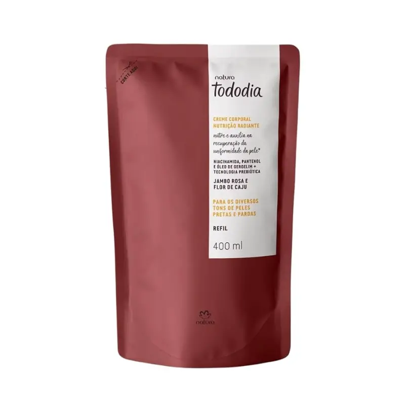Todo Dia Nutrition Body Cream Refill Pink Jambo Cashew Flower 400Ml Natura 1
