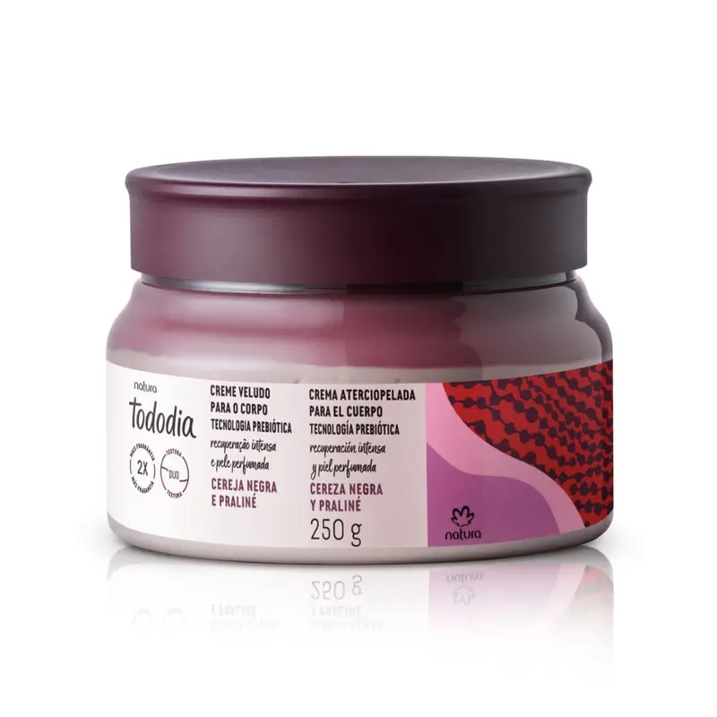 Todo Dia Velvet Body Cream Black Cherry And Praline 250G Natura Skin Care 1