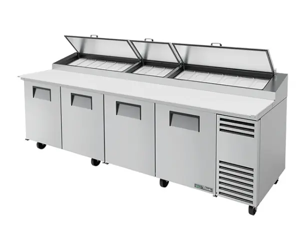 True 119" Refrigerated Pizza Prep Table 4 Door Tpp-At-119-Hc 1