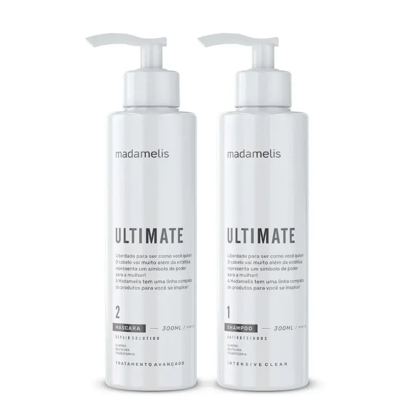 Ultimate Progressive Brush Hair Straightening Antioxidant Kit 2X 300Ml Madamelis 1