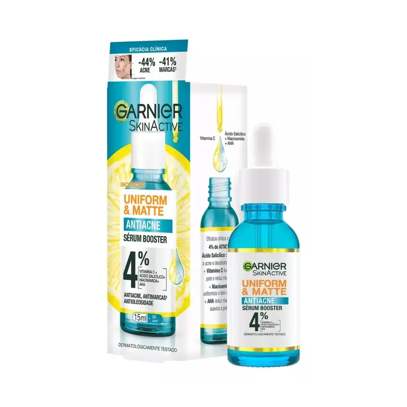 Uniform & Matte Facial Anti-Acne Serum Skin Care Daily Treatment 15Ml Garnier 1