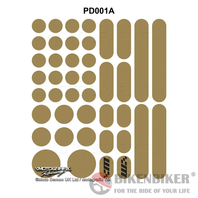 Universal Plain Gold Dot / Stripe Kit Motorcycle Paint Protection Motografix 3D Gel Pd001a-Motografix 1