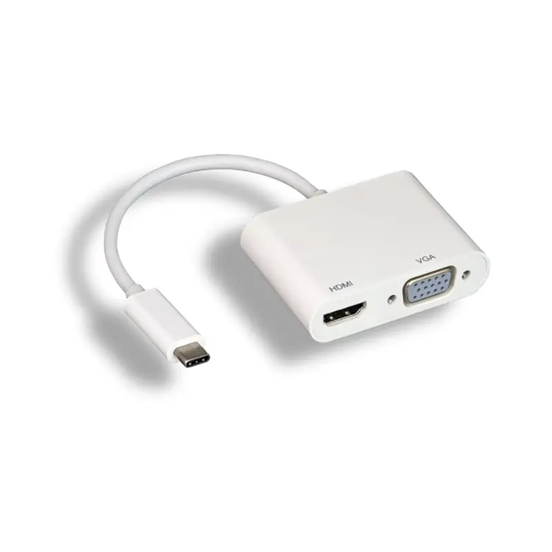 Usb-C 3.1 To Hdmi+Vga Multiport Adapter White 1