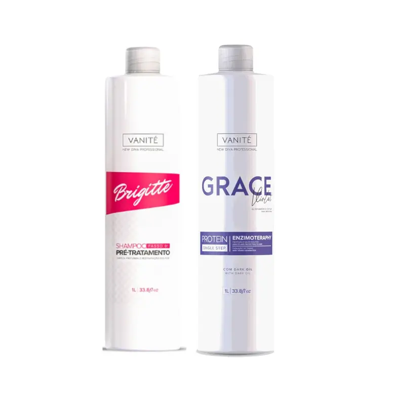 Vanité Shampoo Brigitte Grace Enzimotherapy Violet Hair Progressive Brush Straightening Kit 1