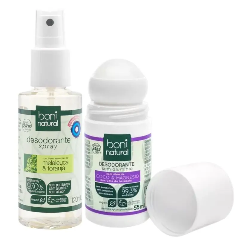 Vegan Deodorant Spray + Roll On Aluminium Free Kit Boni Natural 1