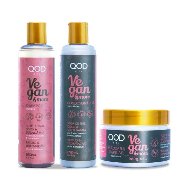 Vegan & More Softness Coocnut Oil Macadamia Iris Treatment Kit 3 Itens - Qod 1