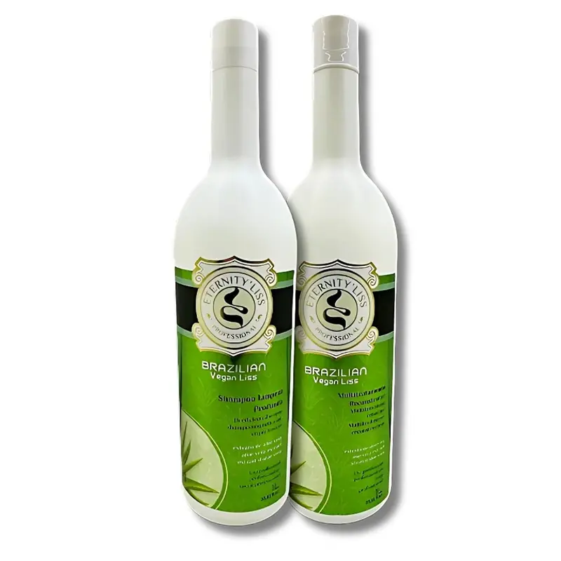 Vegan Progressive Brush Hair Strightener Volume Reducer Kit 2X 1L Eternity Liss 1