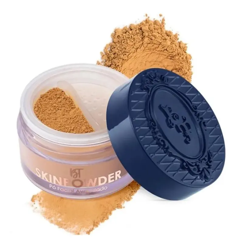 Velvety Facial Skinpowder Loose Powder Amber Color Makeup 20G Bruna Tavares 1