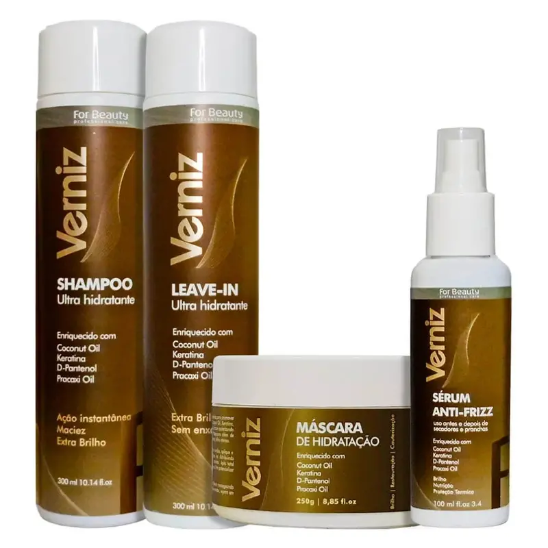 Verniz Varnish Extra Shine Hair Treatment Home Care Kit For Beauty 1
